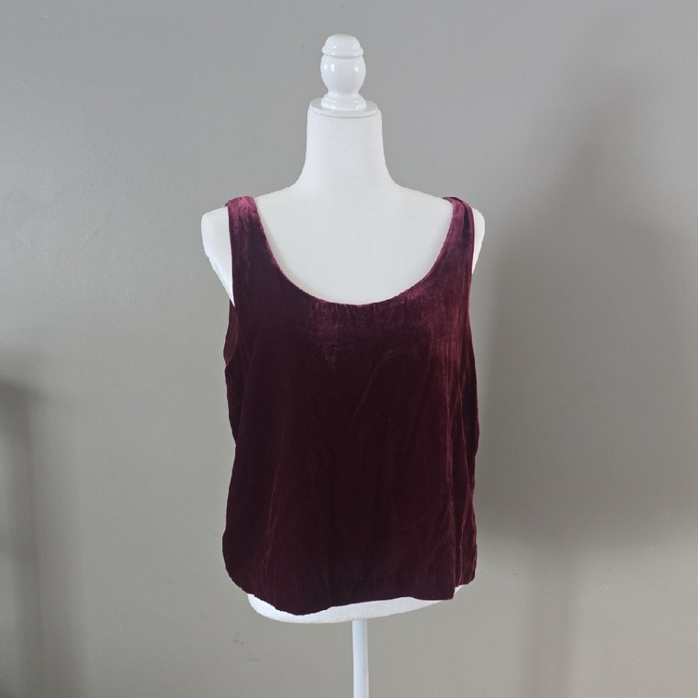 J. Crew Velvet Wine Tank Top